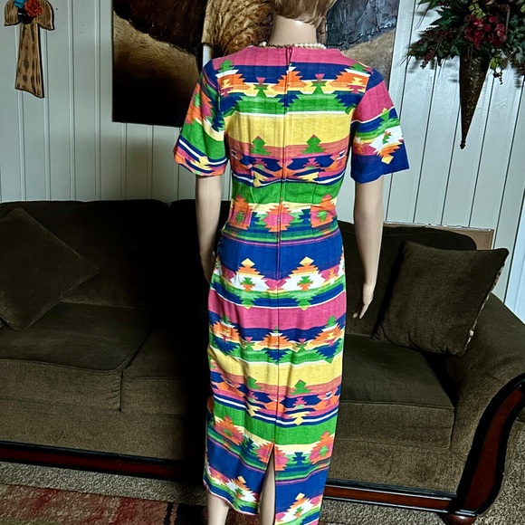 Affinity by Margo’s • Vintage • USA • Medium • Multi-Colors • Aztec • Dress - Picture 7 of 16